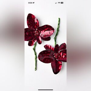 Zara enameled flower earrings new